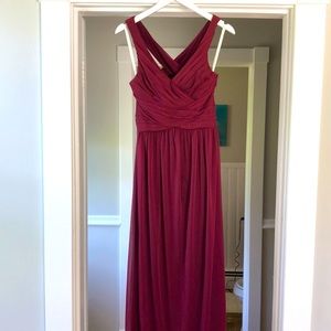 Bridesmaid’s dress from David’s Bridal in “Wine”
